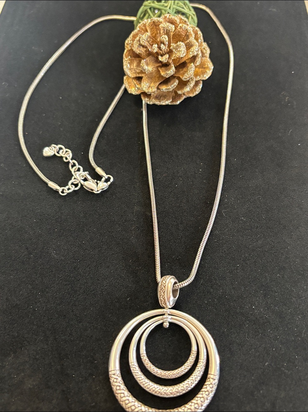 Brighton silver-tone Triple Circle Pendant Necklace